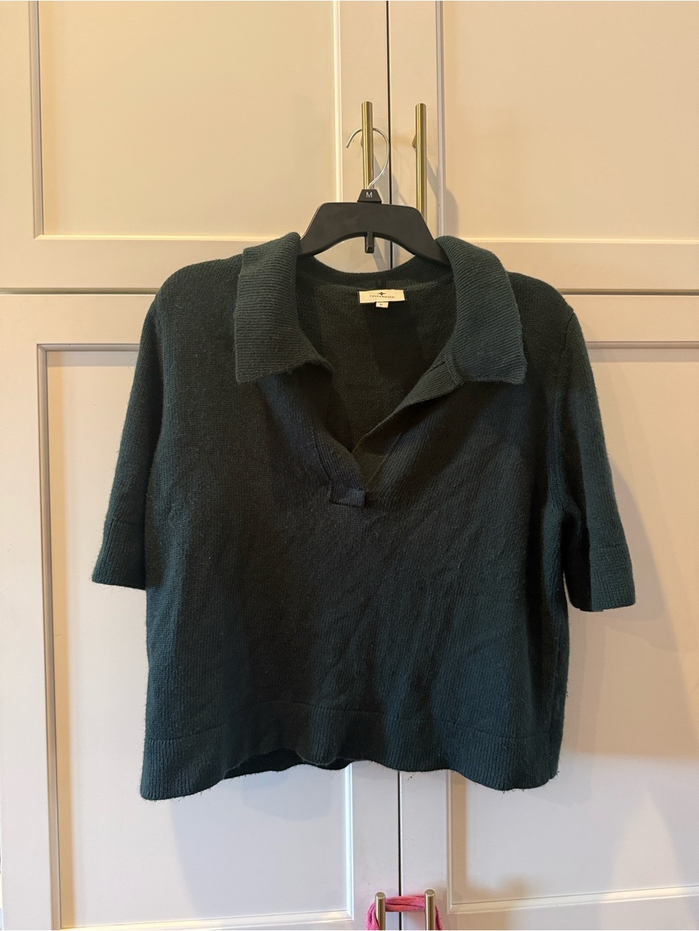 Tuckernuck Eden Henry Polo sweater Large  Deep Green